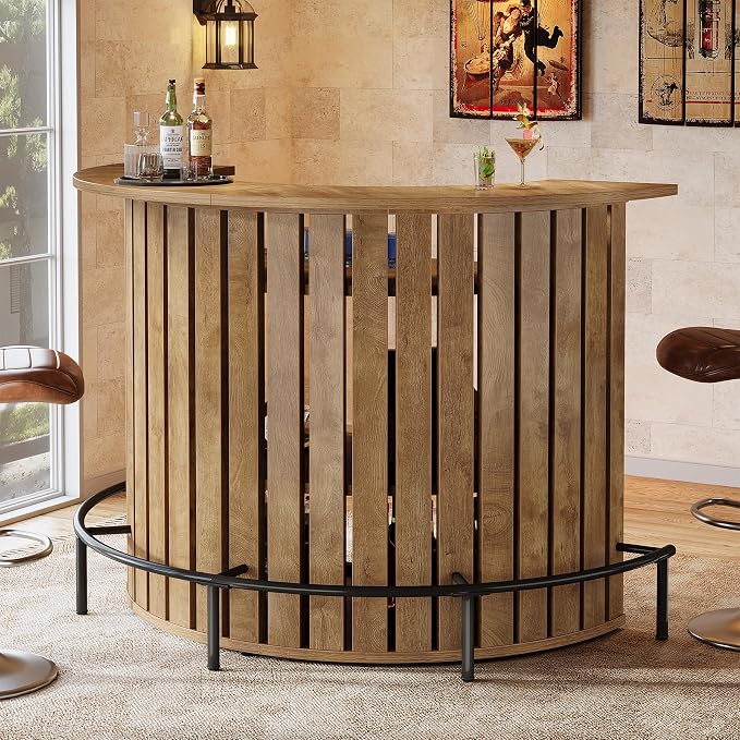 Black Curved Bar Table