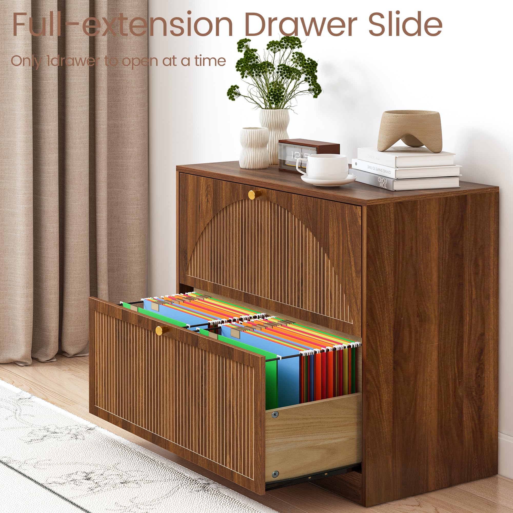 2-Drawer Lateral File Cabinet with Fluted Panel