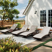 6-Piece Patio Chaise Lounge Set with Adjustable Backrest