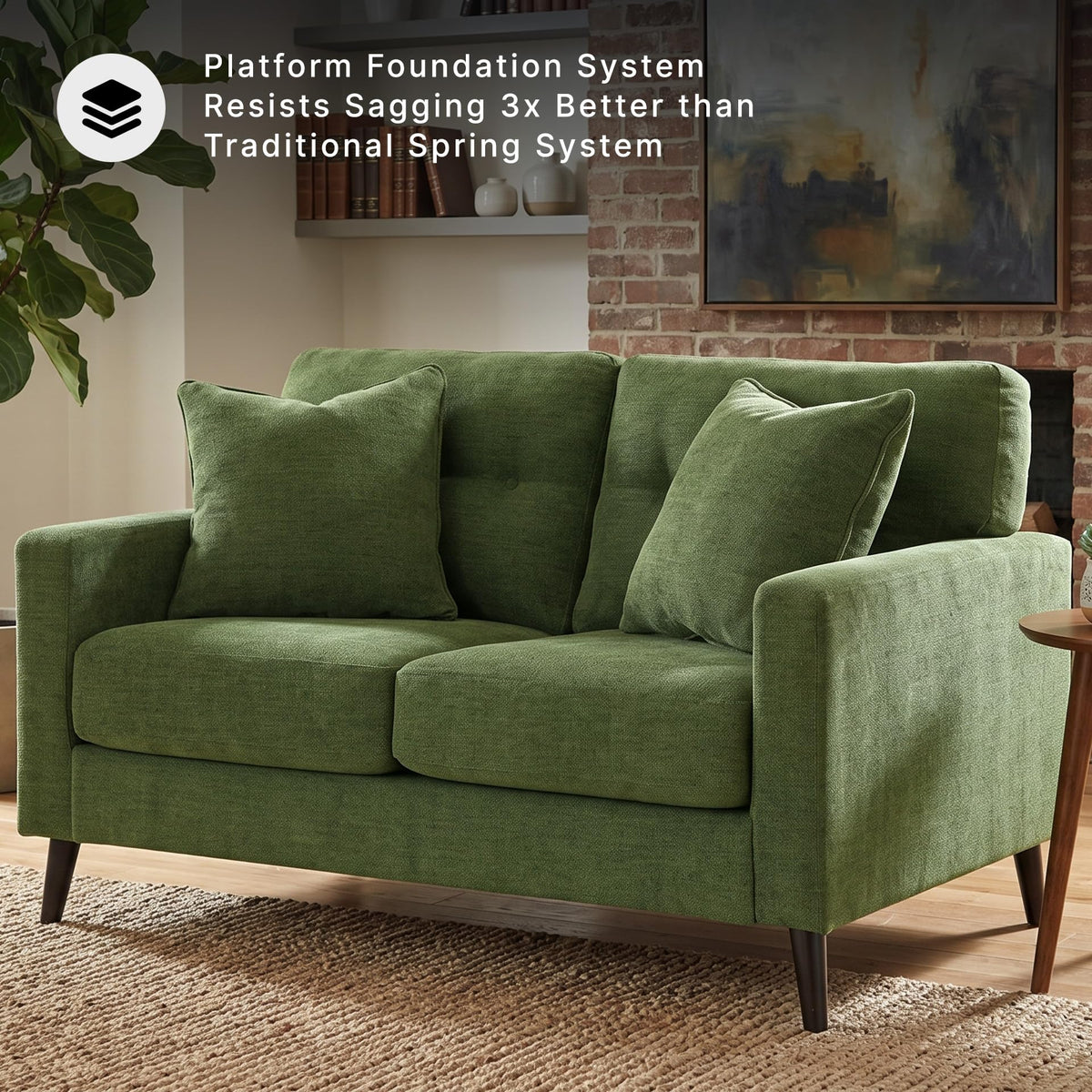 Mid-Century Chenille Loveseat
