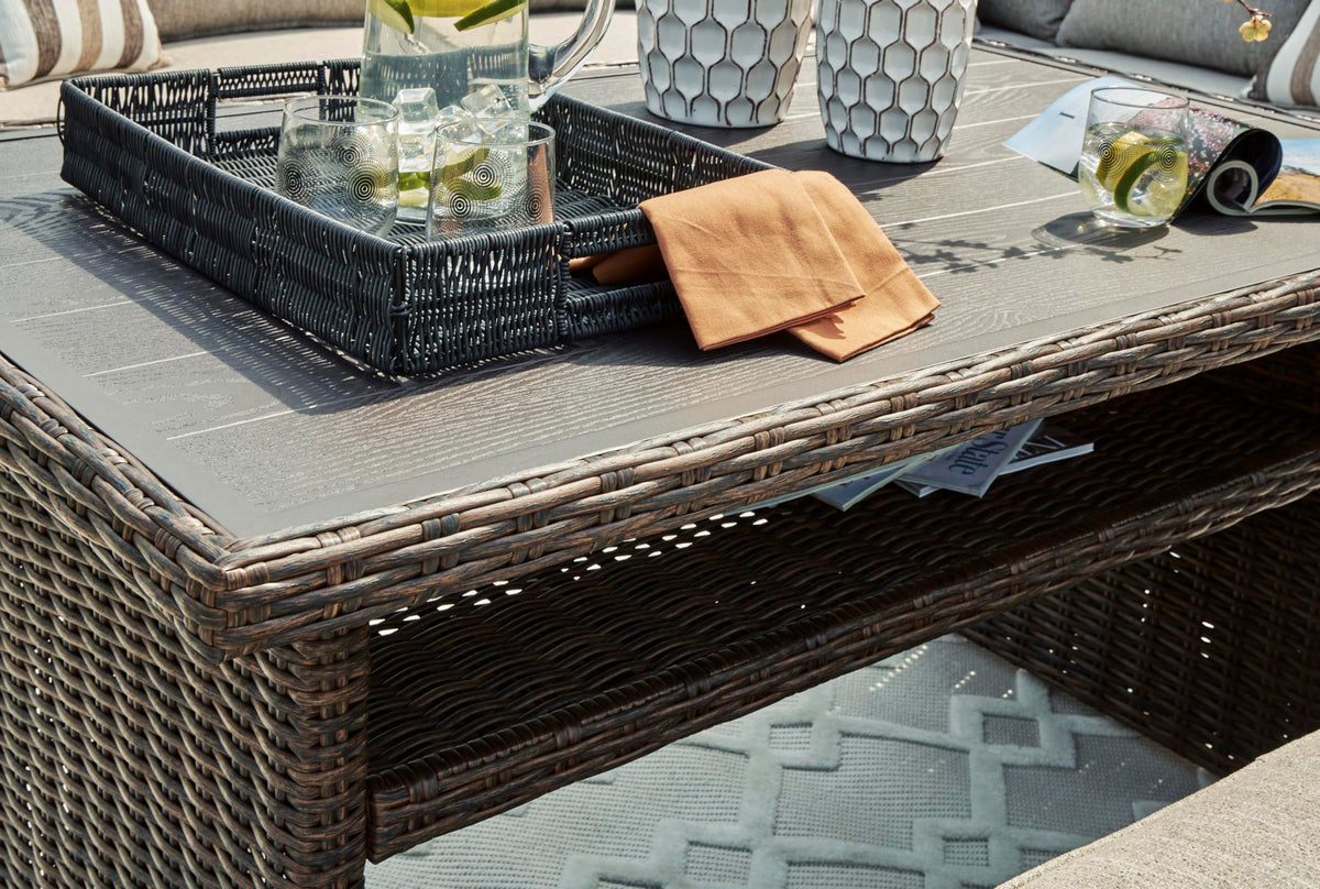 Signature Design by Ashley Brook Ranch Outdoor Dining Table with Storage