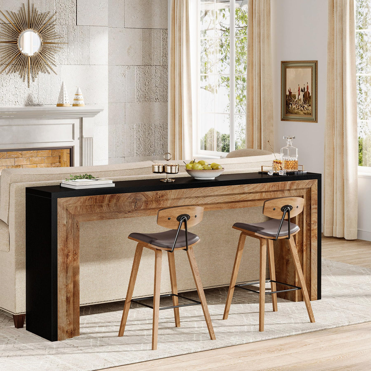 Two-Tone Narrow Console Table