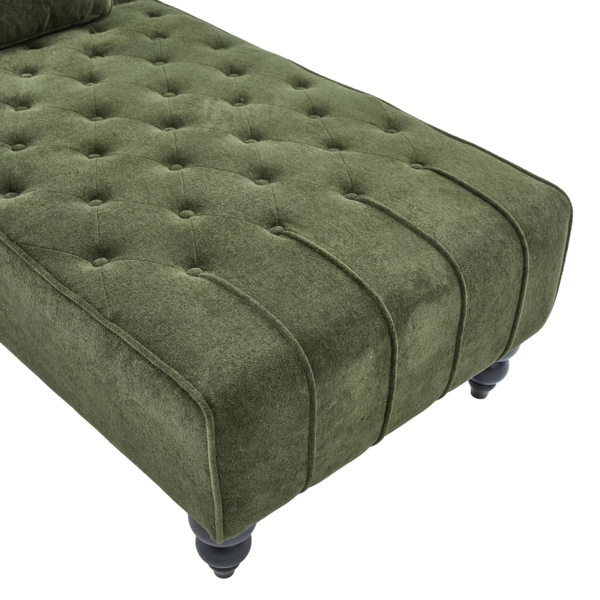 Forest Green Velvet Chaise Lounge