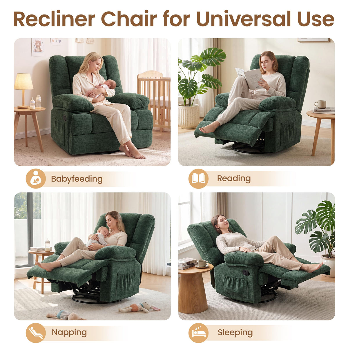 Oversized Nursery Swivel Recliner