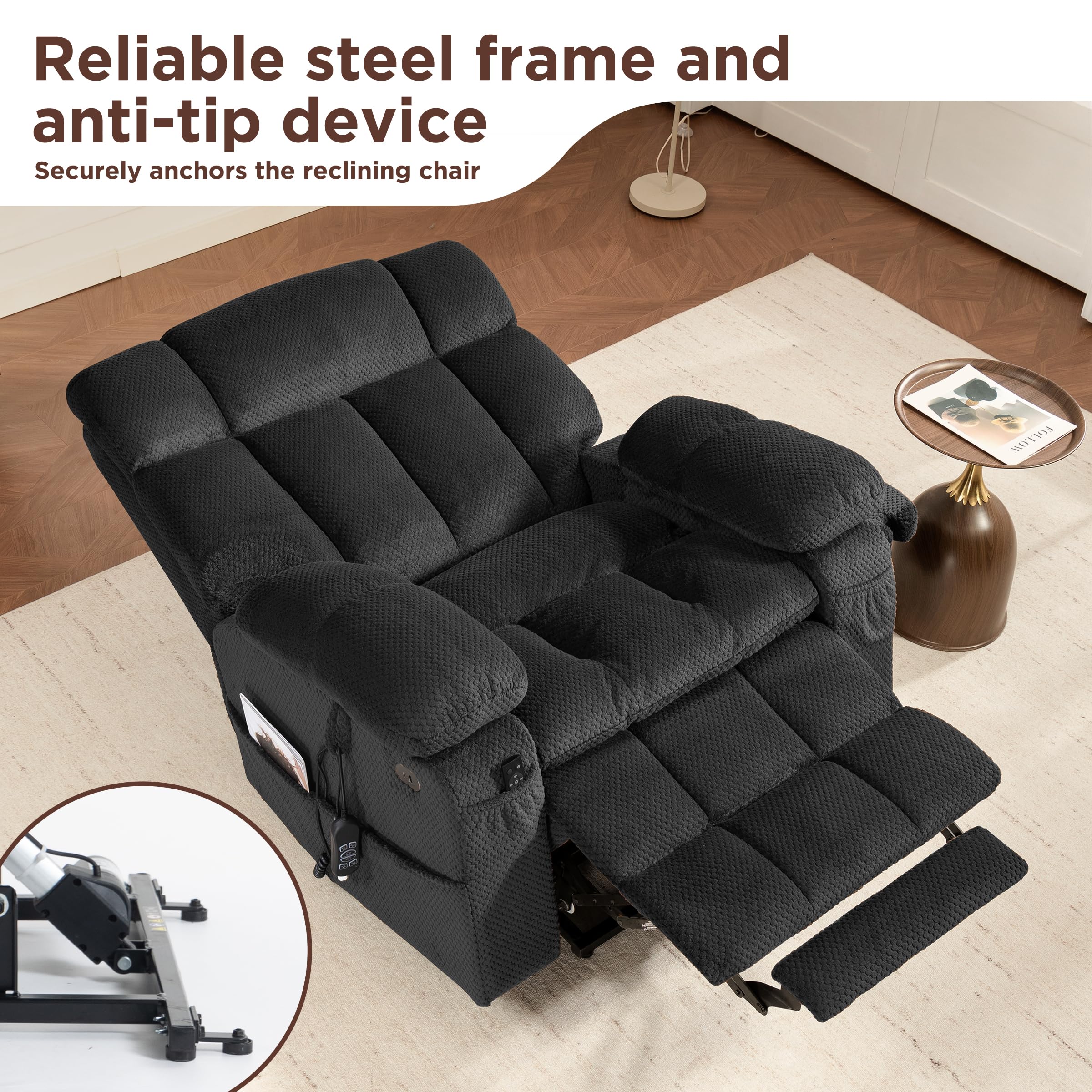 Power Lift Recliner Chair with Massage & Dual Motor