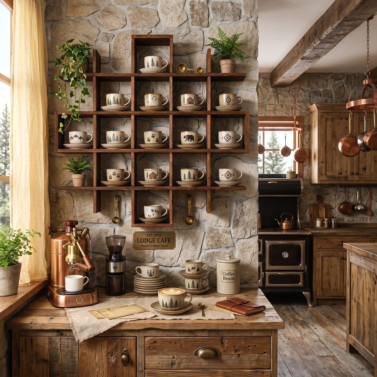 Rustic Wood Wall Display Shelf