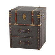 Vintage Linen Storage Ottoman with Drawers