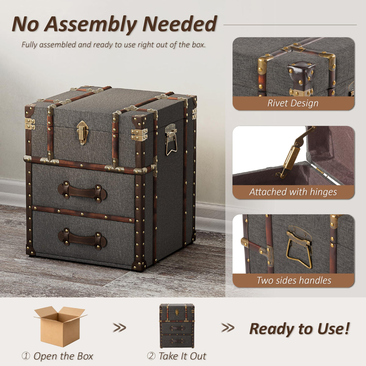 Linen Storage Chest End Table