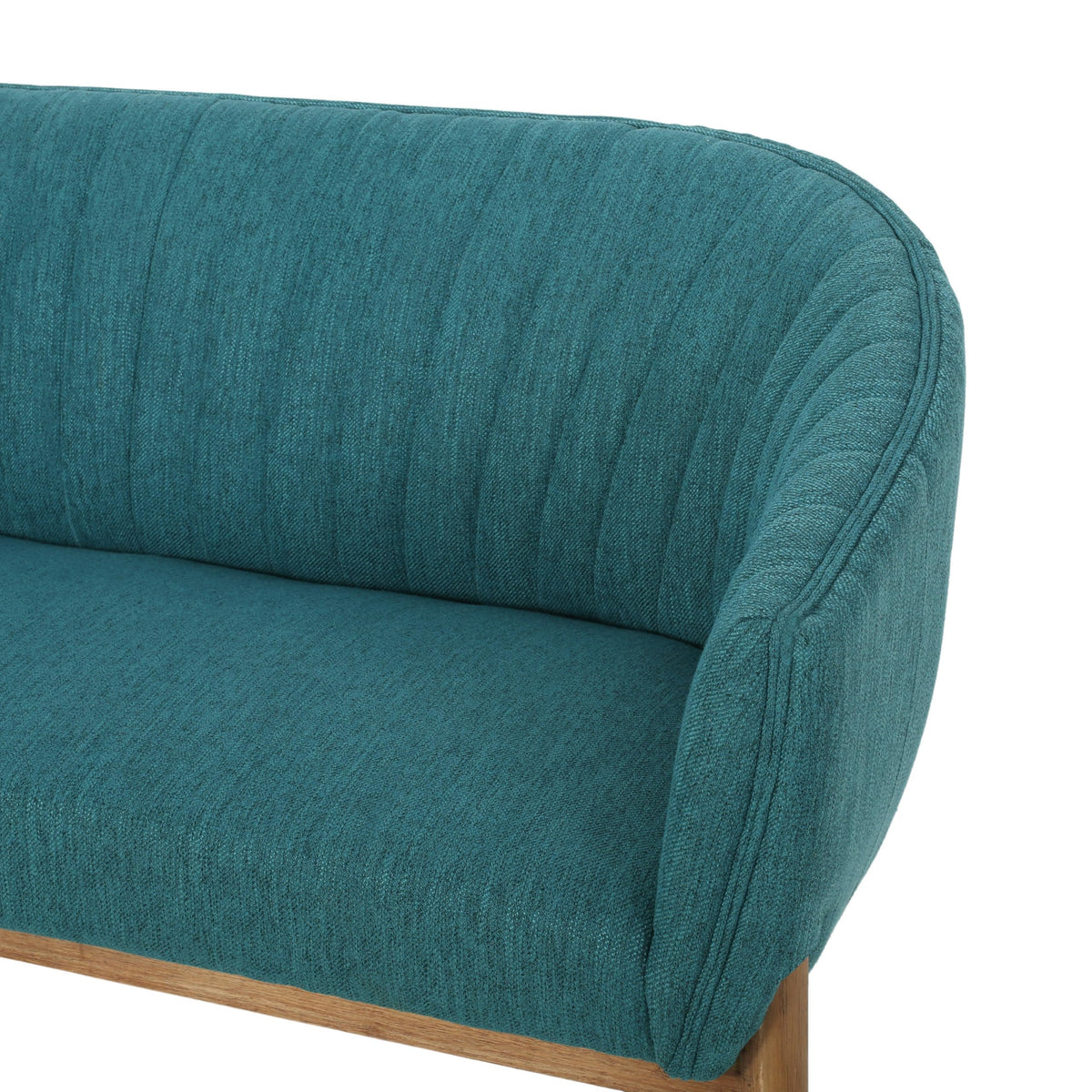Teal Channel-Stitched Loveseat