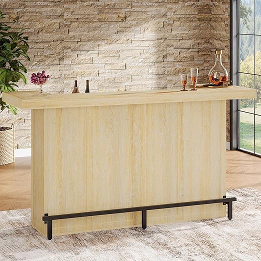 4-Tier Bar Table with Wine Glass Holder & Footrest, 70.9"