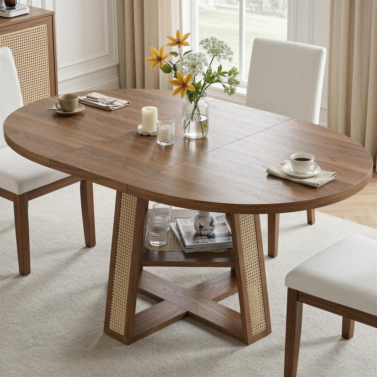 Extendable Dining Table with Storage