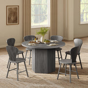 47" Round Dining Table with Fluted Base – Seats 4–6