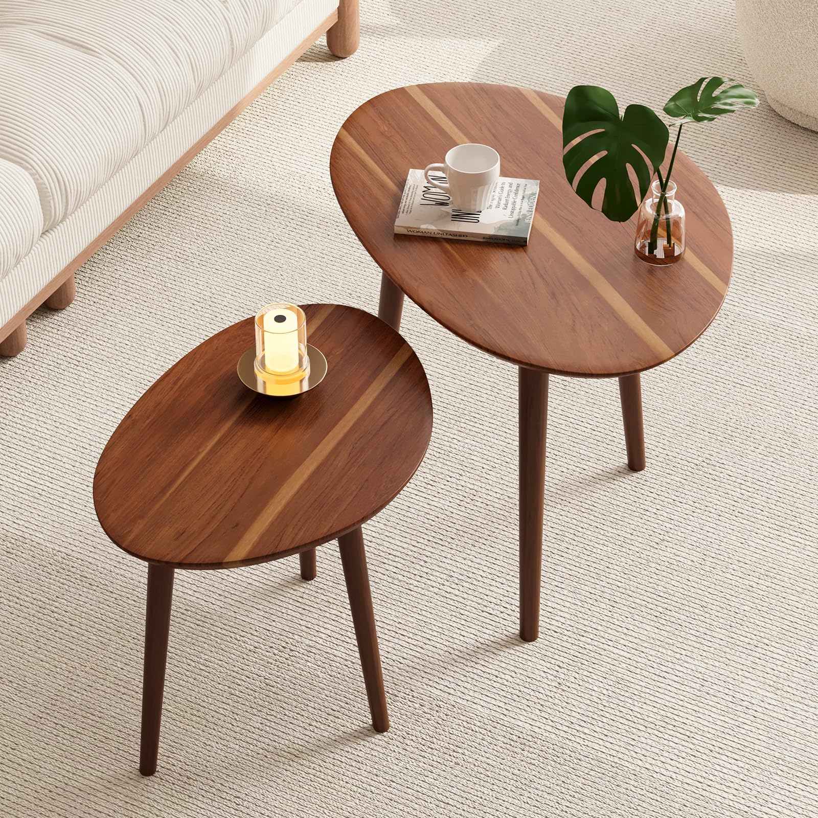 Acacia Wood Nesting Coffee Table Set