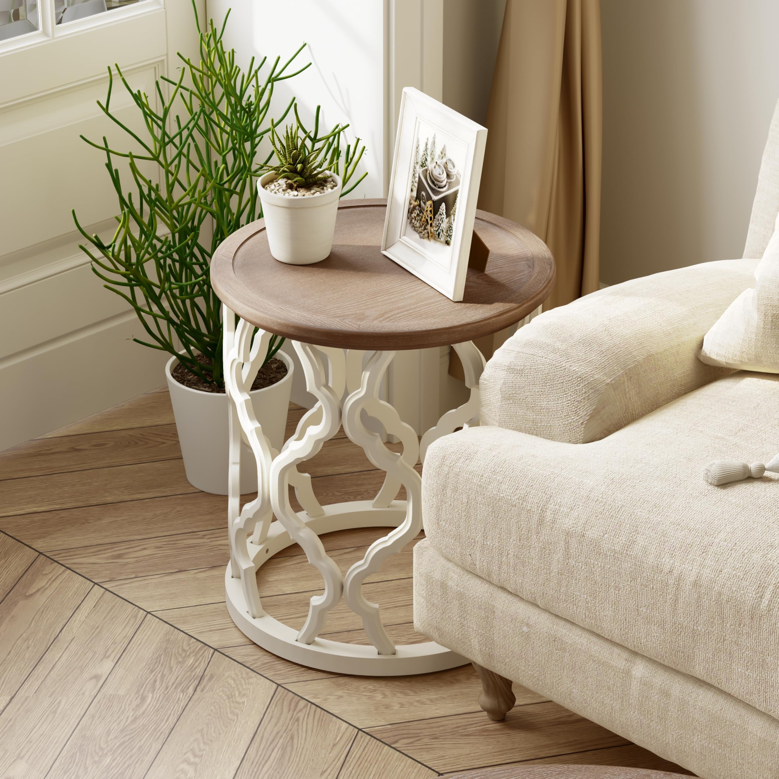 Round Farmhouse End & Coffee Table Set