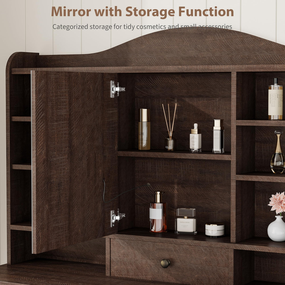 Lighted Makeup Vanity with Stool