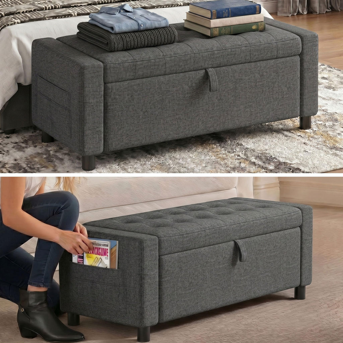 Tufted Storage Ottoman Bench
