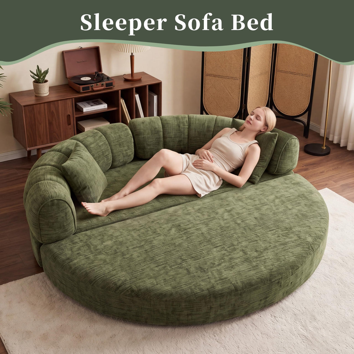 Chenille Convertible Sofa Bed