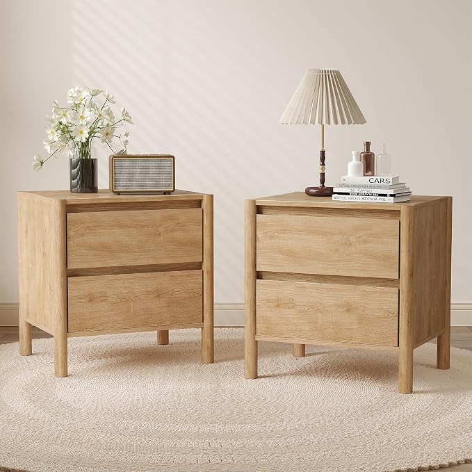 Walnut Nightstands Set of 2