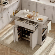 Kitchen Island Cart with Drop Leaf & Storage