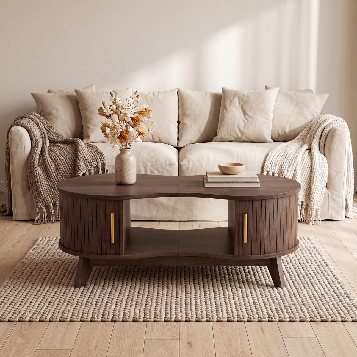 3-Piece Oval Coffee Table Set