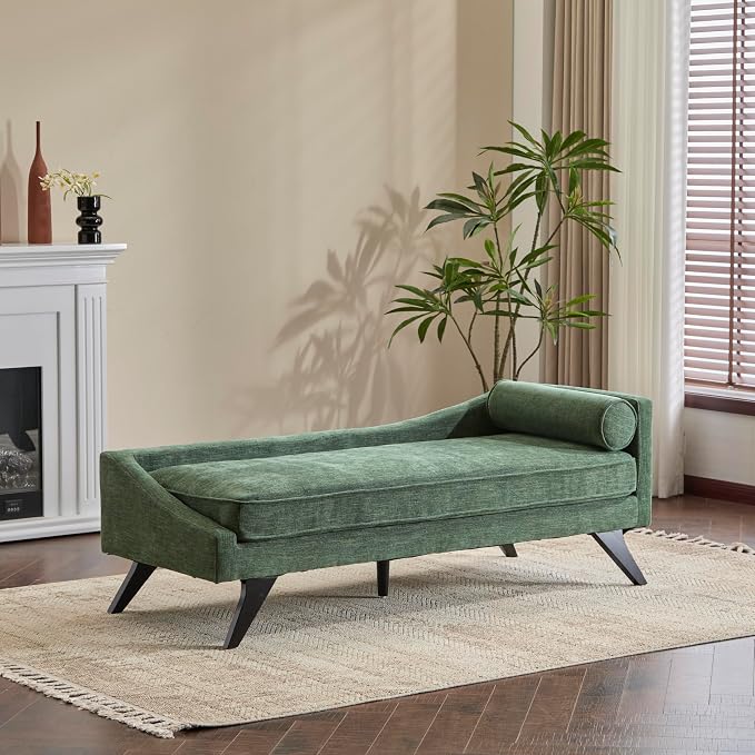 Navy Blue Upholstered Chaise Lounge