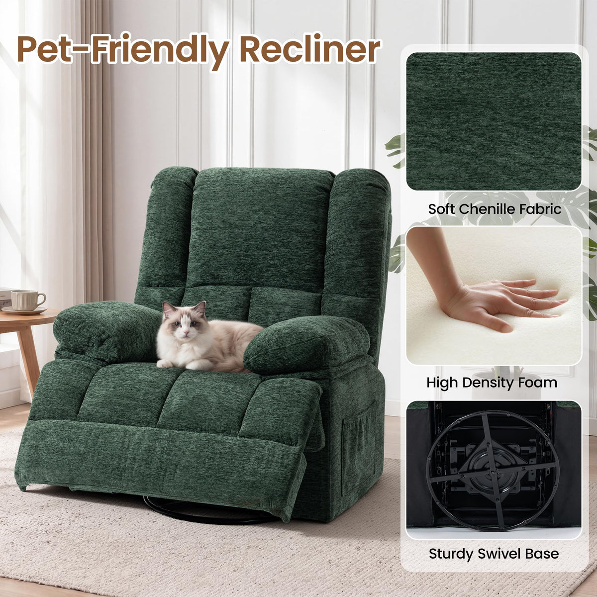 Oversized Nursery Swivel Recliner