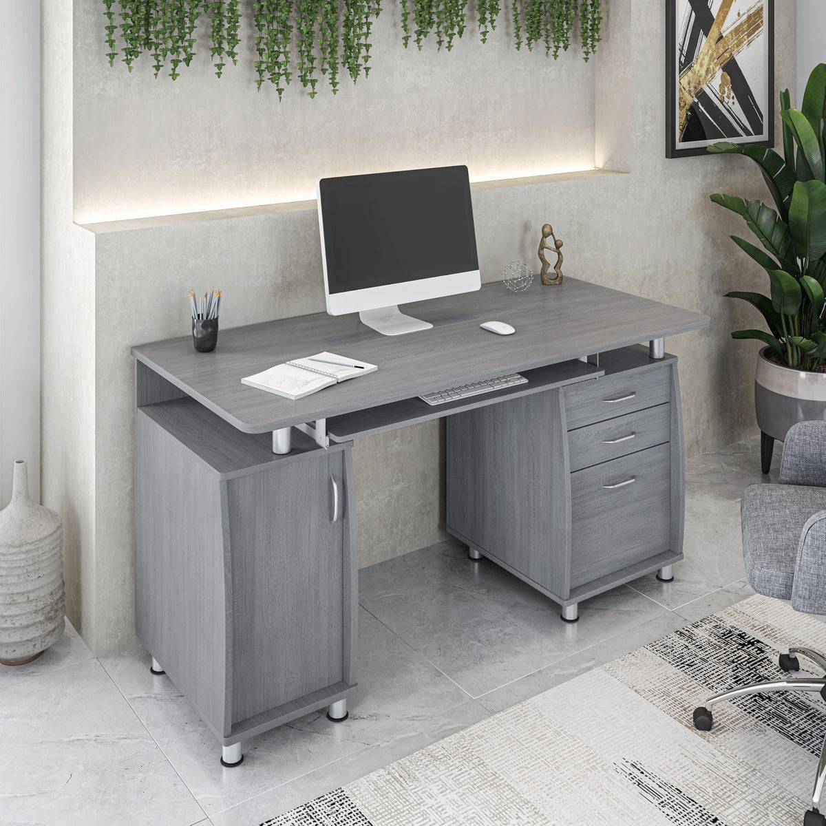 Computer Desk with File Cabinet