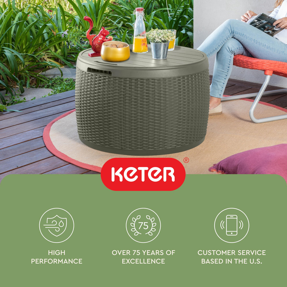 37-Gallon Round Deck Box
