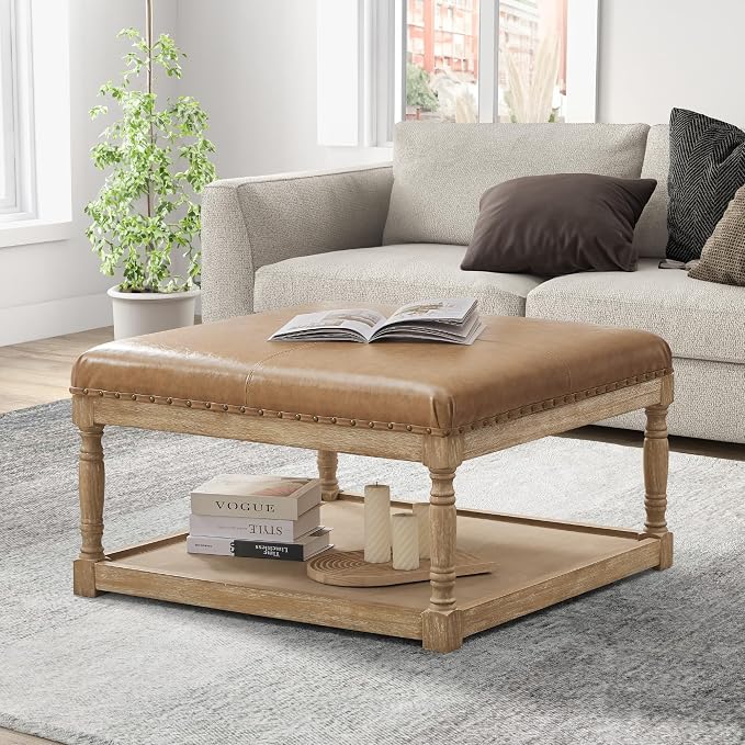Square Tufted Ottoman Coffee Table