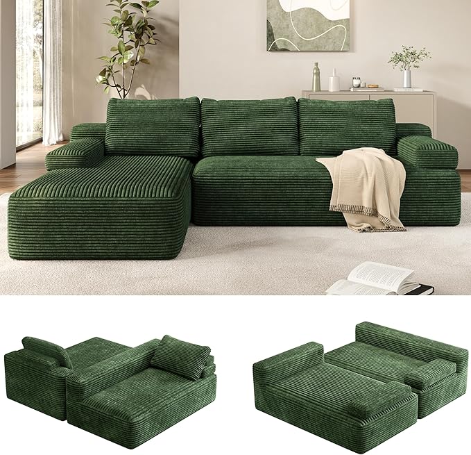 110" L-Shaped Sectional Sofa with Chaise