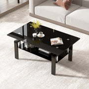 Glass Coffee Table Set of 3 with End Tables
