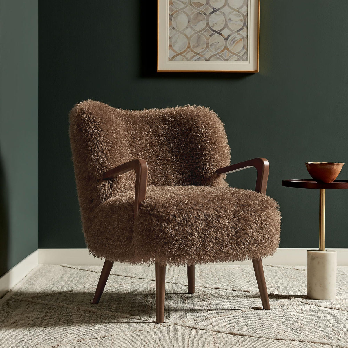 Faux Shearling Accent Chair