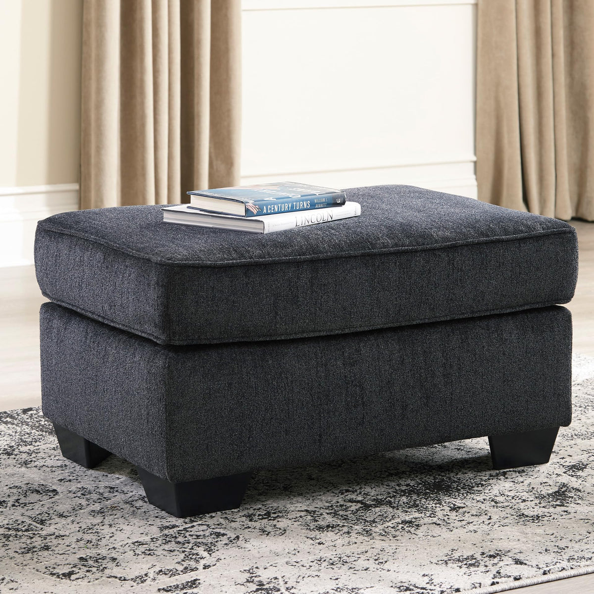 Rectangular Chenille Ottoman