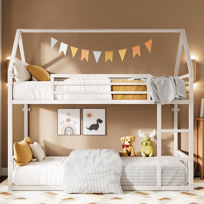 Pink Twin House Bunk Bed