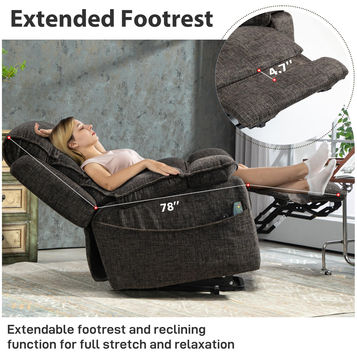 JIKFRIMA 27in Extra Wide Power Lift Recliner Chair for Big Tall Elderly