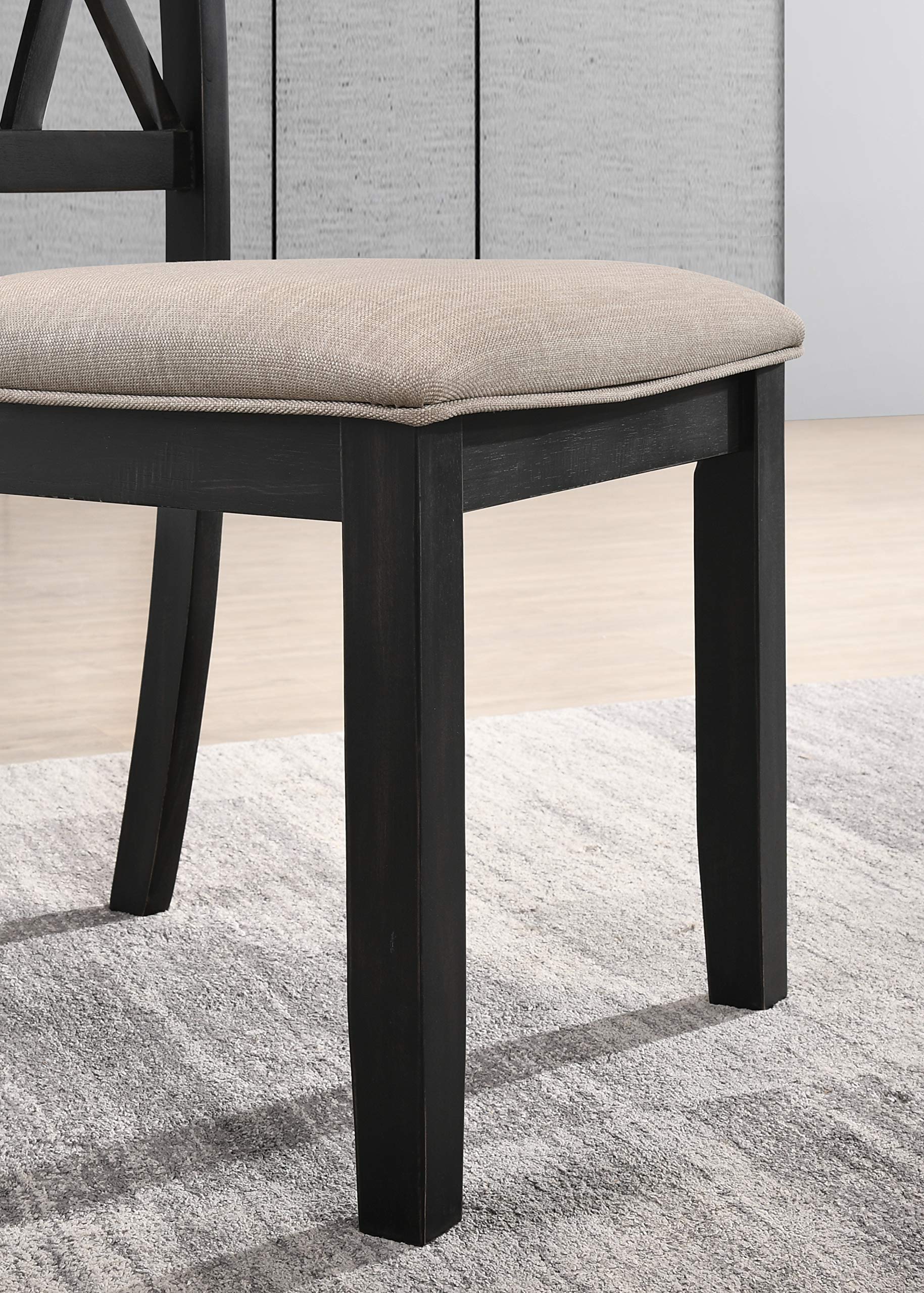 Upholstered Cross-Back Dining Chairs, Set of 2