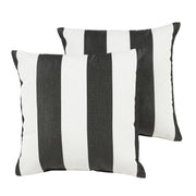 Black and White Striped Patio Pillow Pair