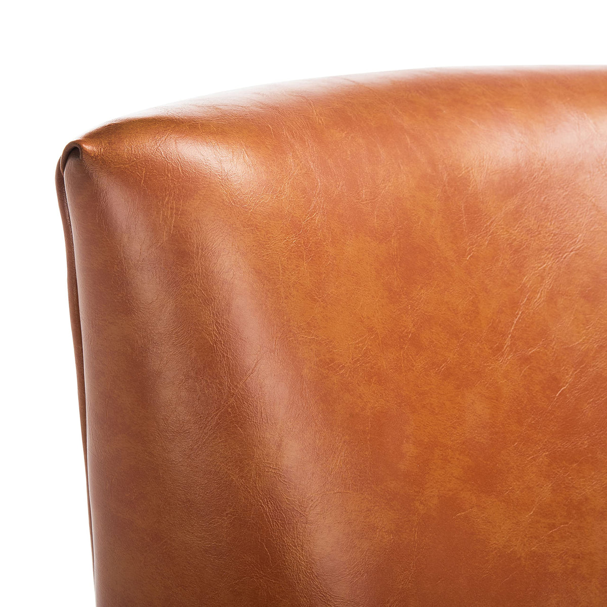 SAFAVIEH Home Collection Delfino Cognac Faux Leather/Natural Accent Chair