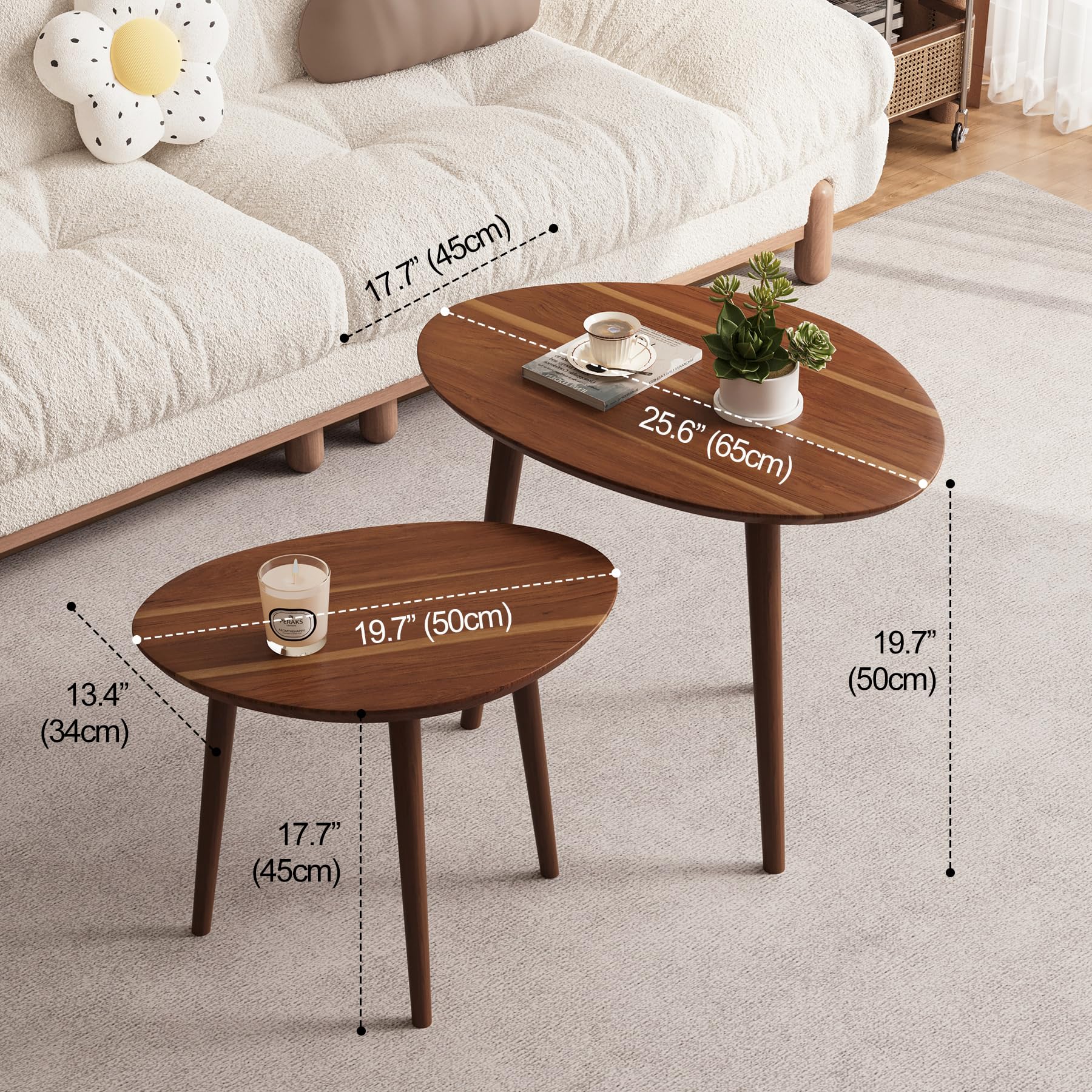 Acacia Wood Nesting Coffee Table Set