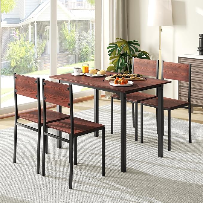 5-Piece Dining Table Set with 4 Chairs