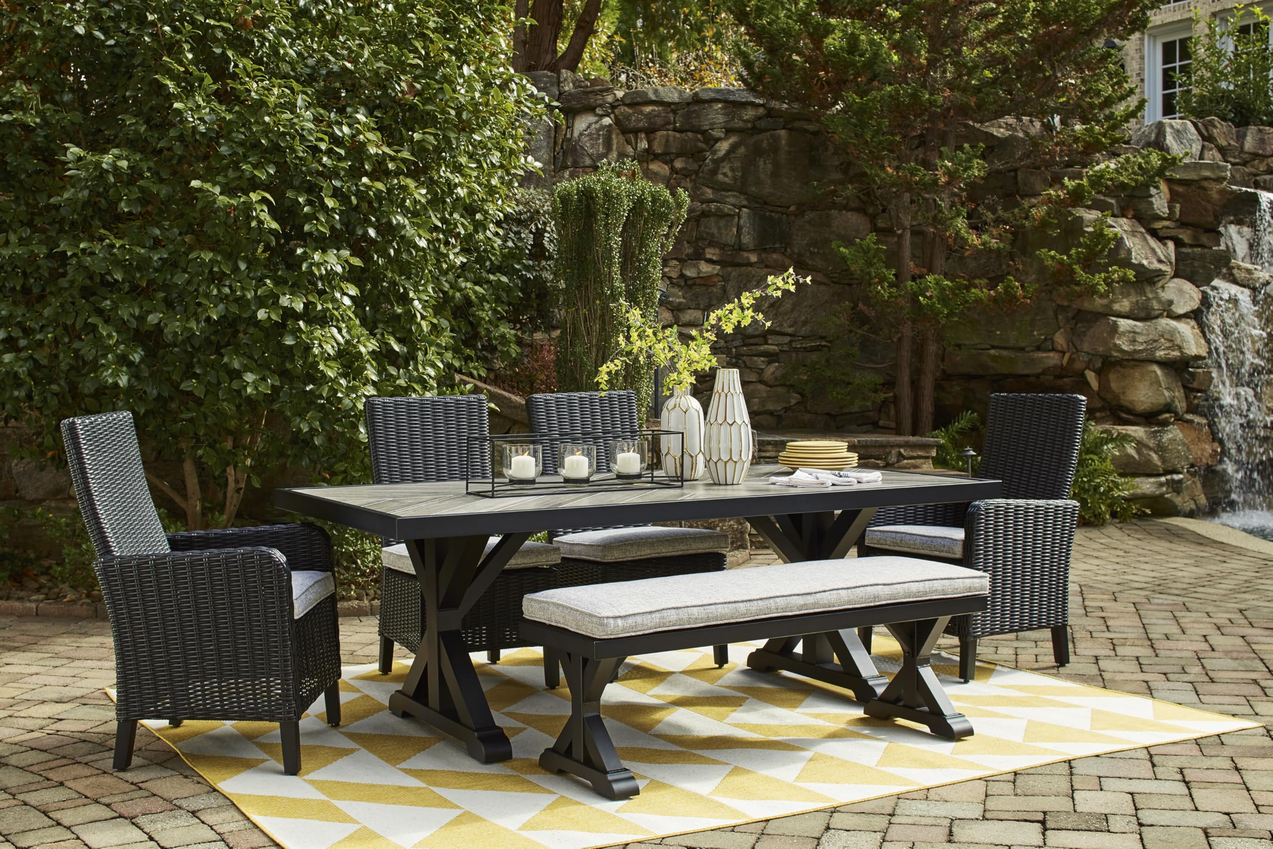 Outdoor Bench with Cushion