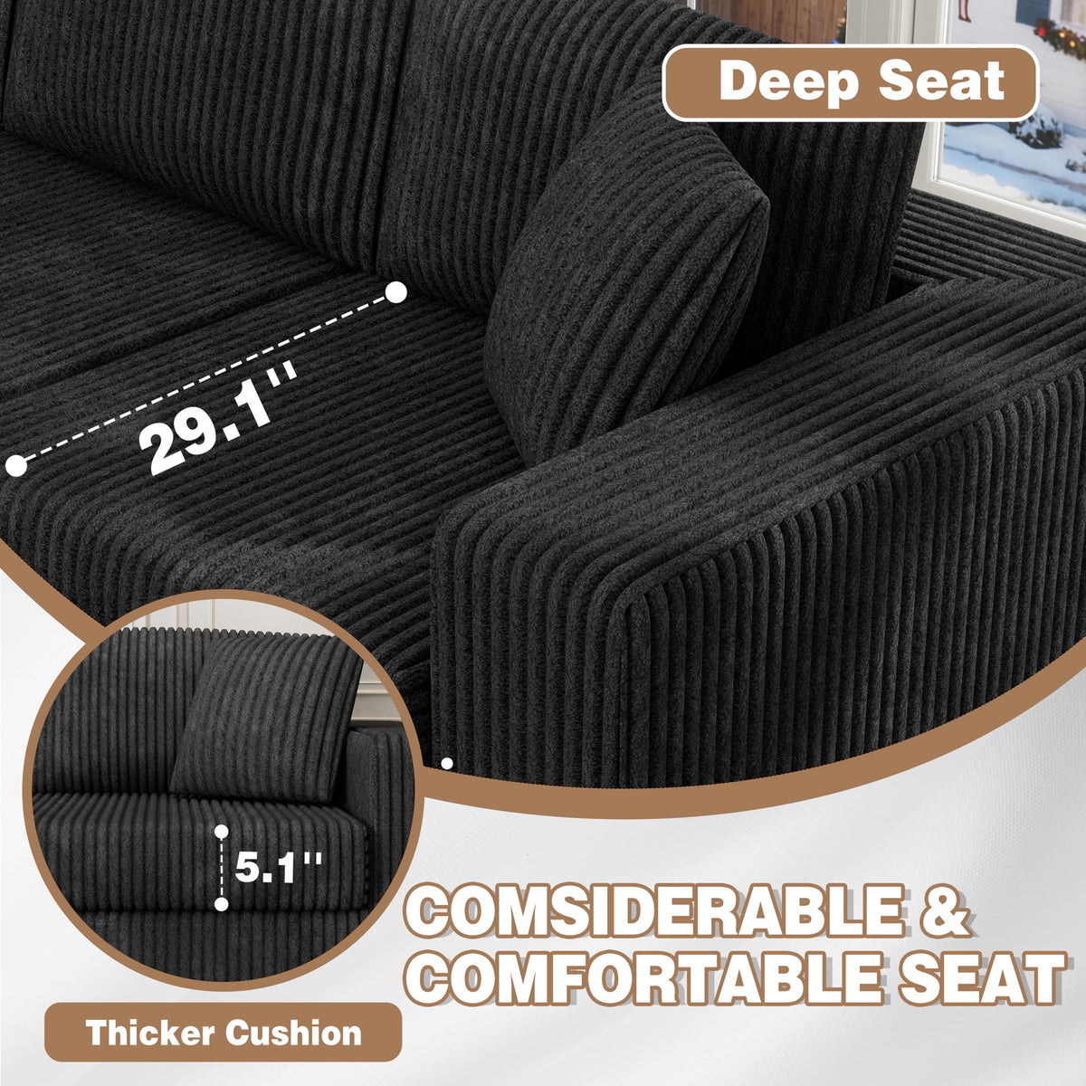 Modular L-Shaped Sectional Sofa