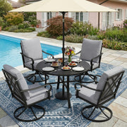 NATURAL EXPRESSIONS 5-Piece Patio Dining Set, Outdoor Swivel Rocking Chairs