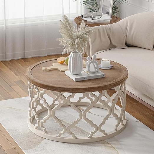 Round Farmhouse End & Coffee Table Set