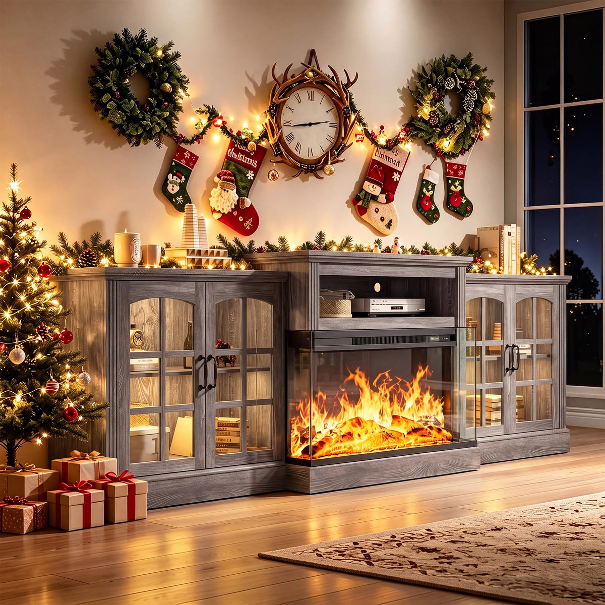 Farmhouse Fireplace TV Stand