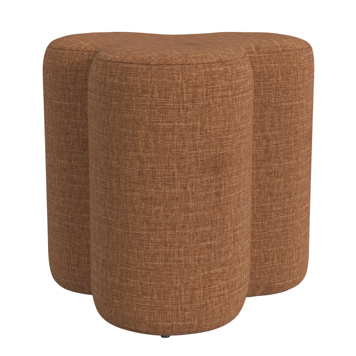 HomePop 18" Clover Ottoman - Rust Orange Chenille