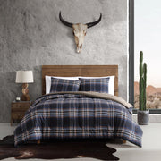 Navy Plaid Reversible Comforter Set