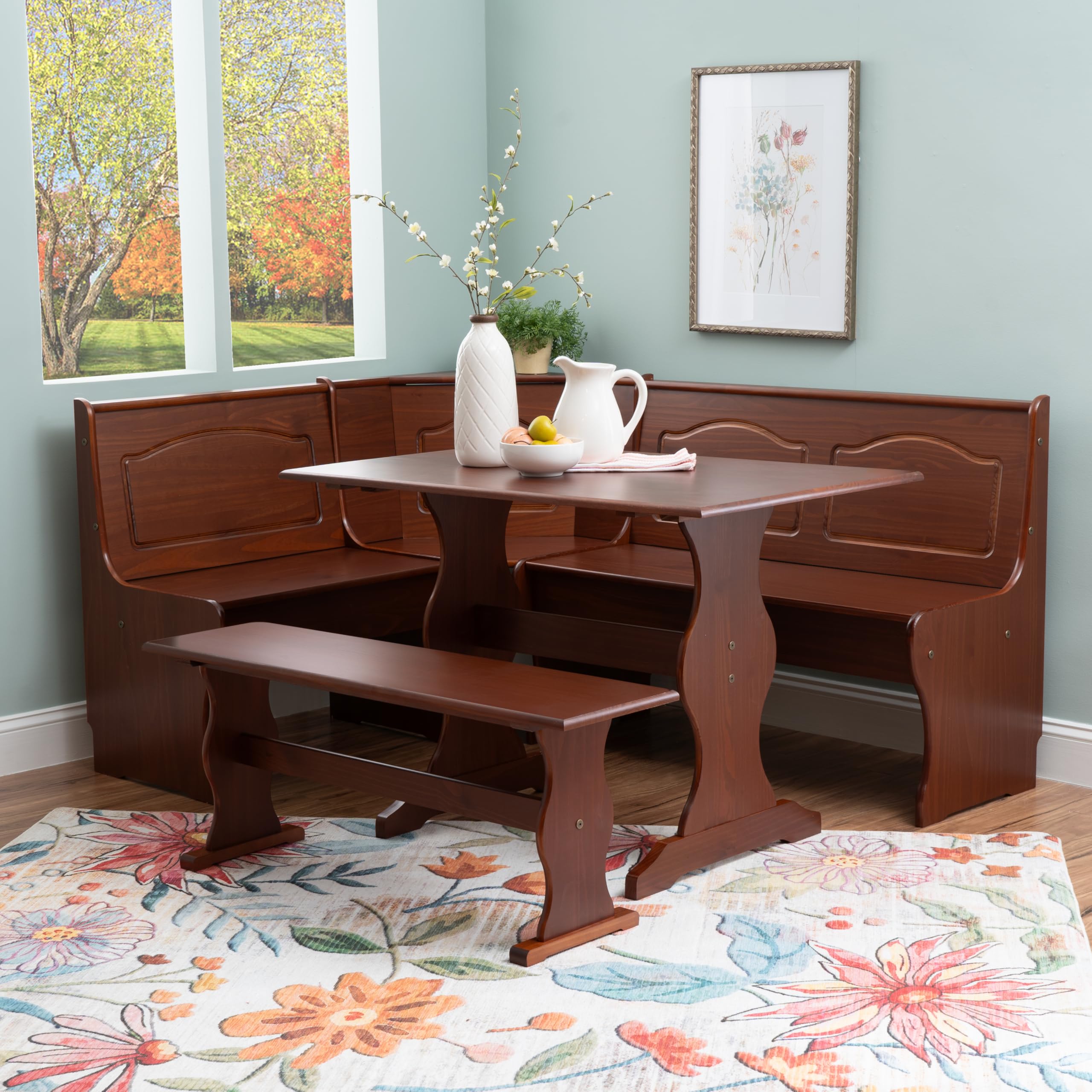 Linon Chelsea Walnut Kitchen Nook