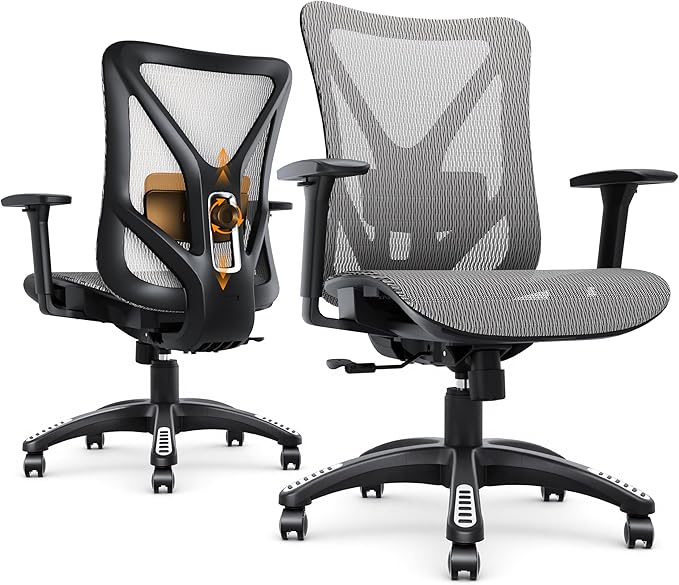 Ergonomic Mesh Office Chair with Lumbar Support & 3D Armrests