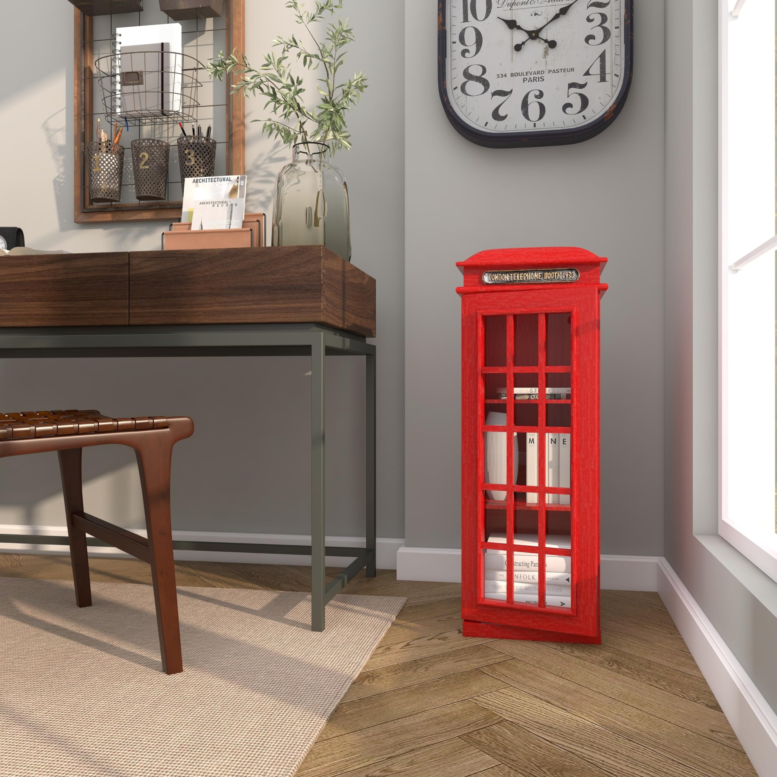 London Telephone Booth Storage Cabinet